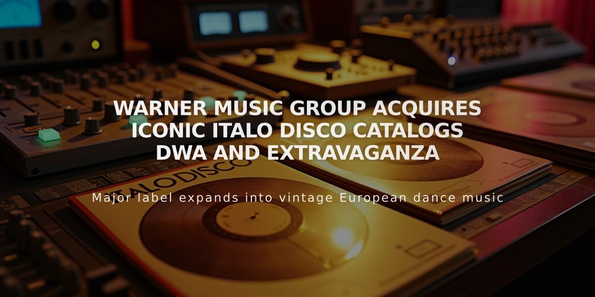 Warner Music Group Acquires Iconic Italo Disco Catalogs DWA and Extravaganza