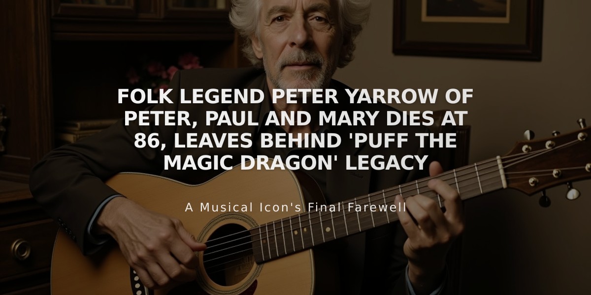 Folk Legend Peter Yarrow of Peter, Paul and Mary Dies at 86, Leaves Behind 'Puff the Magic Dragon' Legacy