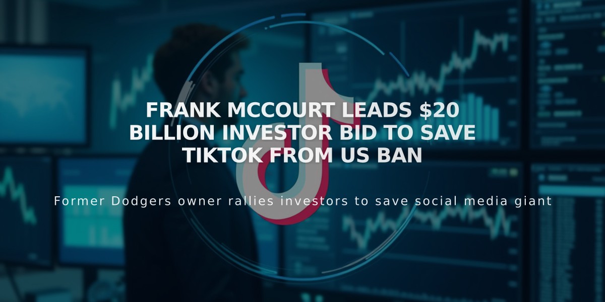 Frank McCourt Leads $20 Billion Investor Bid to Save TikTok from US Ban