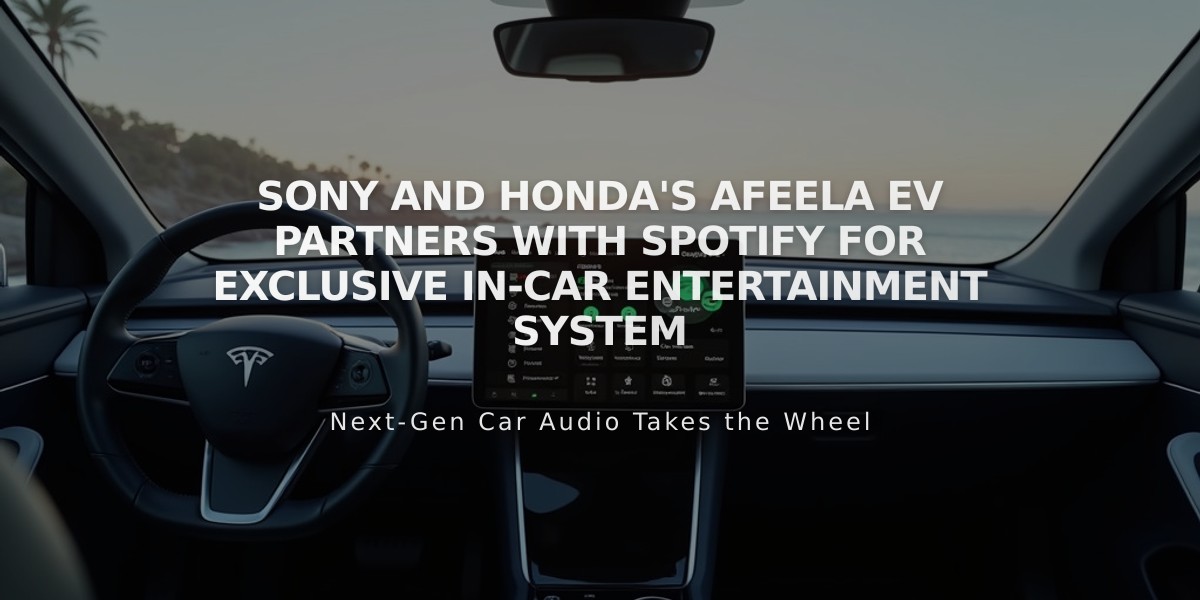 Sony and Honda's Afeela EV Partners with Spotify for Exclusive In-Car Entertainment System