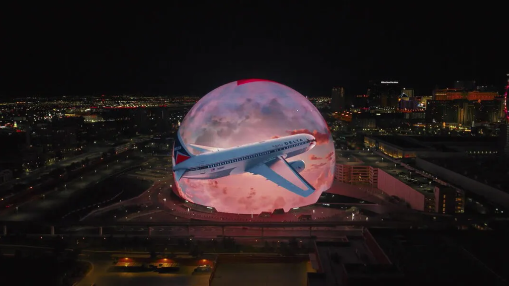 Delta plane with inflight entertainment screens