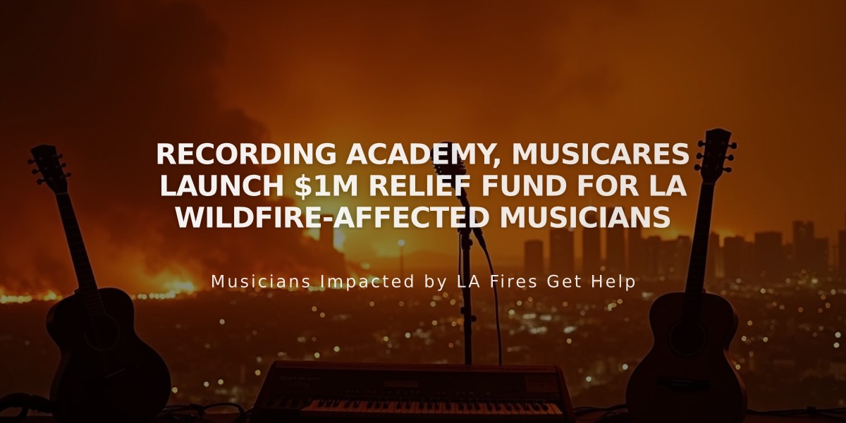 Recording Academy, MusiCares Launch $1M Relief Fund for LA Wildfire-Affected Musicians