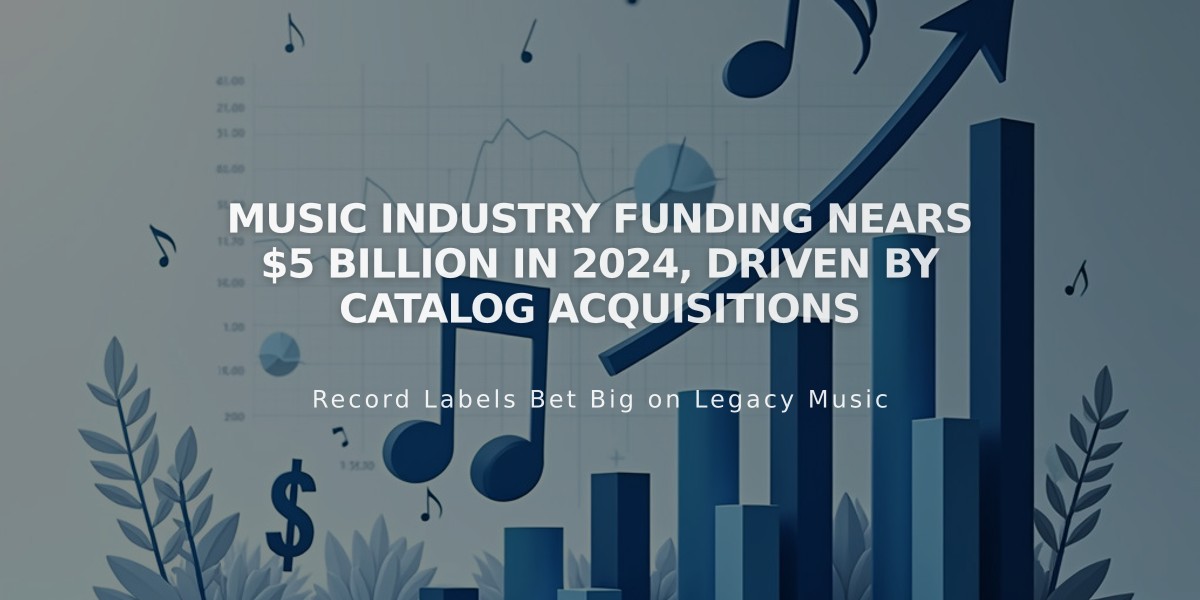 Music Industry Funding Nears $5 Billion in 2024, Driven by Catalog Acquisitions