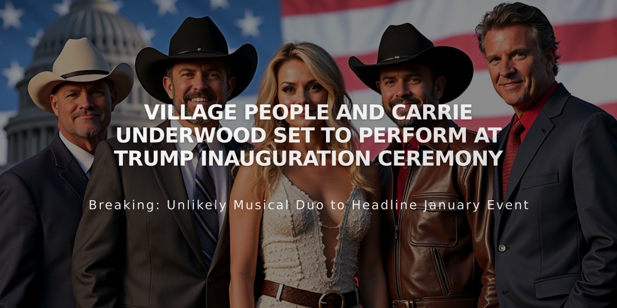 Village People and Carrie Underwood Set to Perform at Trump Inauguration Ceremony