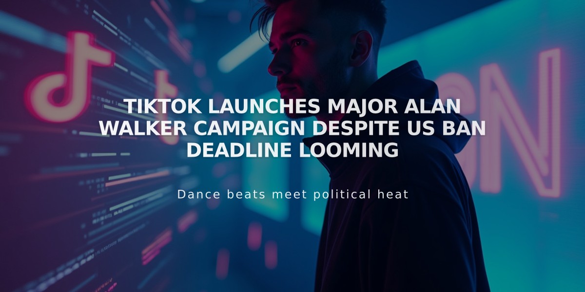 TikTok Launches Major Alan Walker Campaign Despite US Ban Deadline Looming