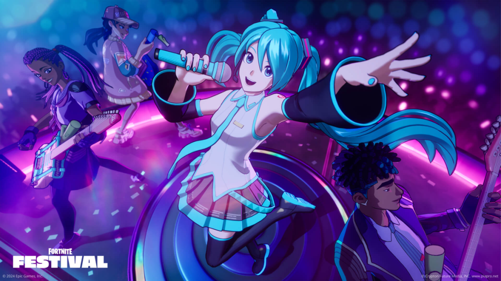 Miku performing in Fortnite concert