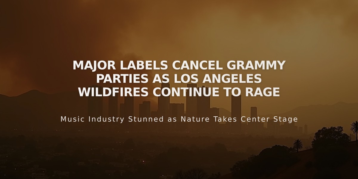 Major Labels Cancel Grammy Parties as Los Angeles Wildfires Continue to Rage