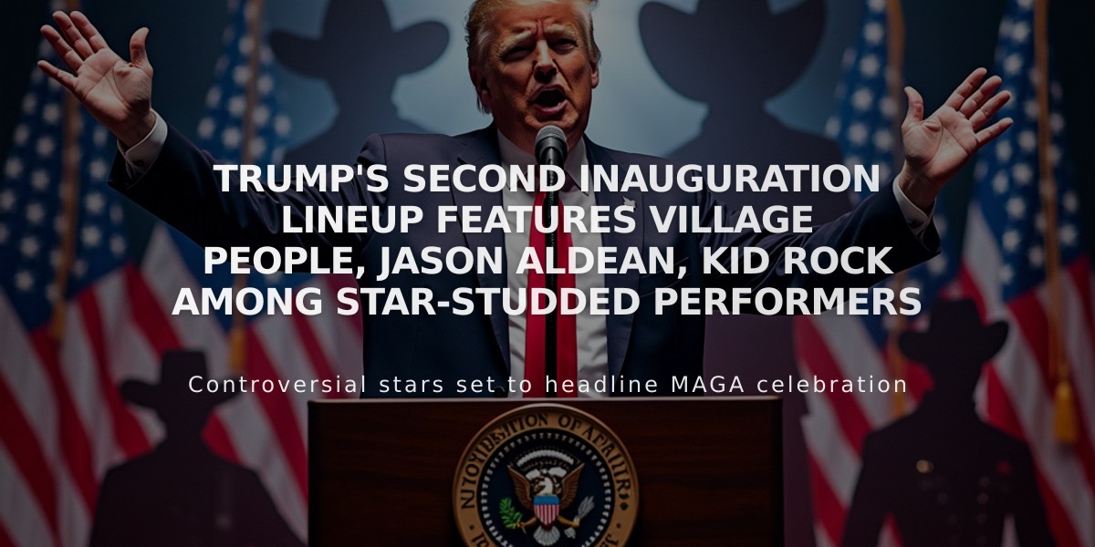 Trump's Second Inauguration Lineup Features Village People, Jason Aldean, Kid Rock Among Star-Studded Performers