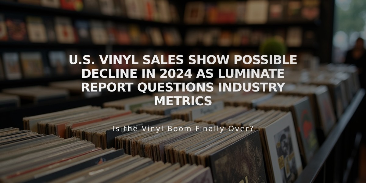 U.S. Vinyl Sales Show Possible Decline in 2024 as Luminate Report Questions Industry Metrics