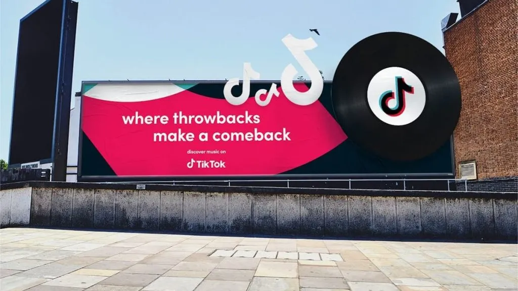 TikTok billboard featuring vinyl record