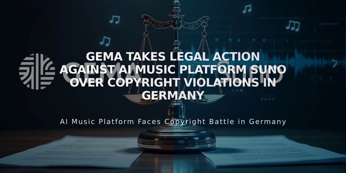 GEMA Takes Legal Action Against AI Music Platform Suno Over Copyright Violations in Germany