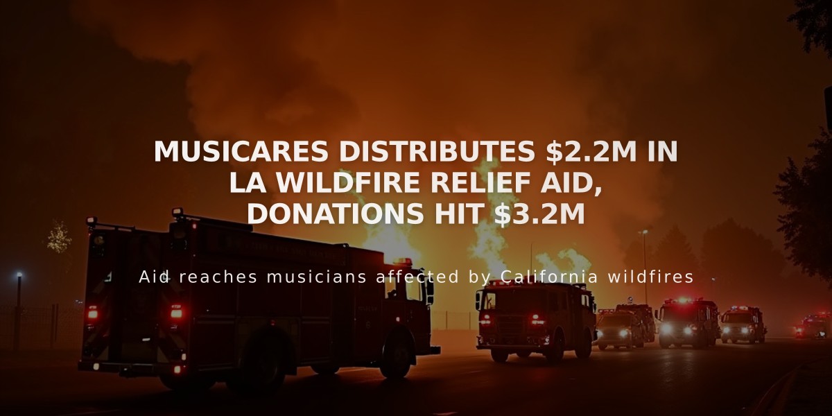 MusiCares Distributes $2.2M in LA Wildfire Relief Aid, Donations Hit $3.2M