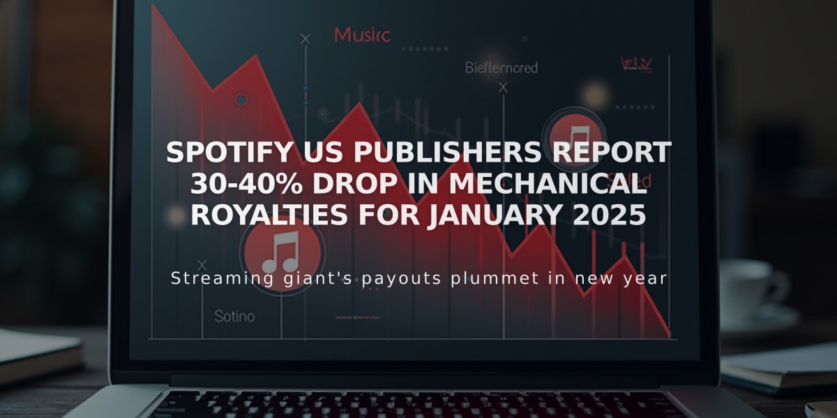 Spotify US Publishers Report 30-40% Drop in Mechanical Royalties for January 2025