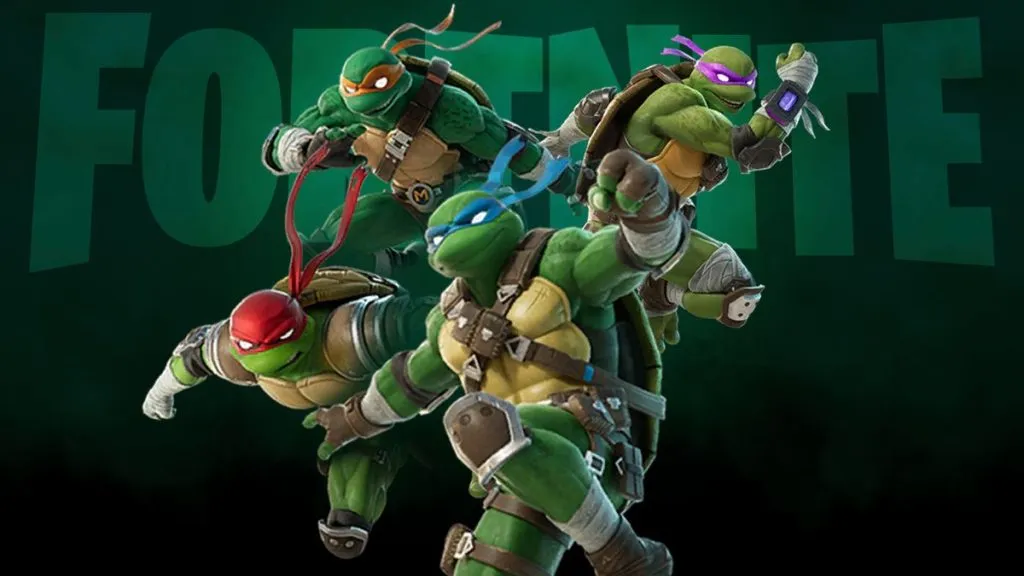 Fortnite: Ninja Turtles in battle poses