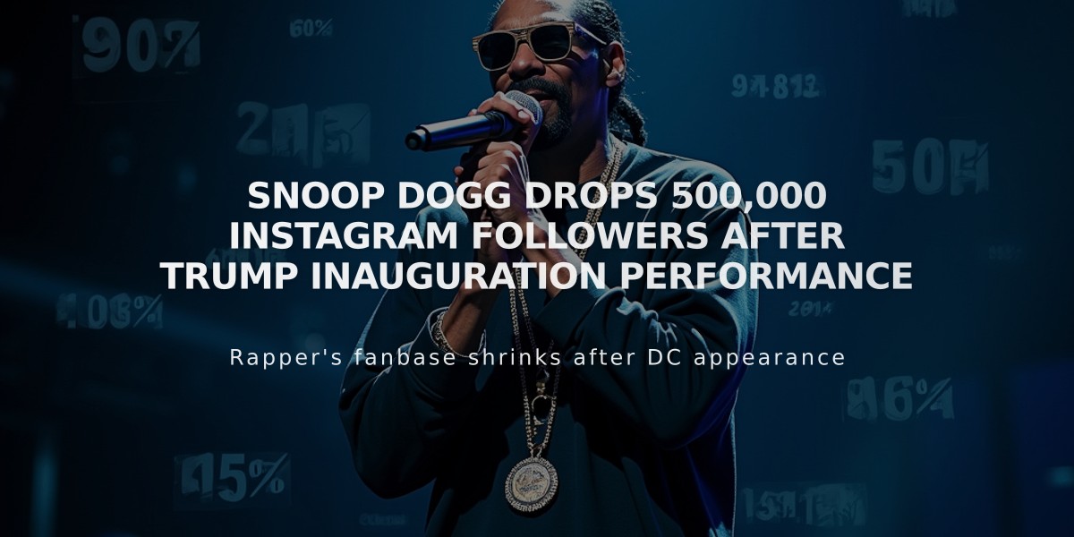 Snoop Dogg Drops 500,000 Instagram Followers After Trump Inauguration Performance