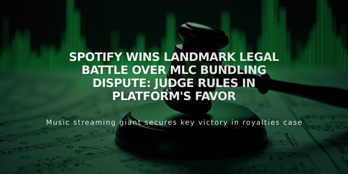 Spotify Wins Landmark Legal Battle Over MLC Bundling Dispute: Judge Rules in Platform's Favor