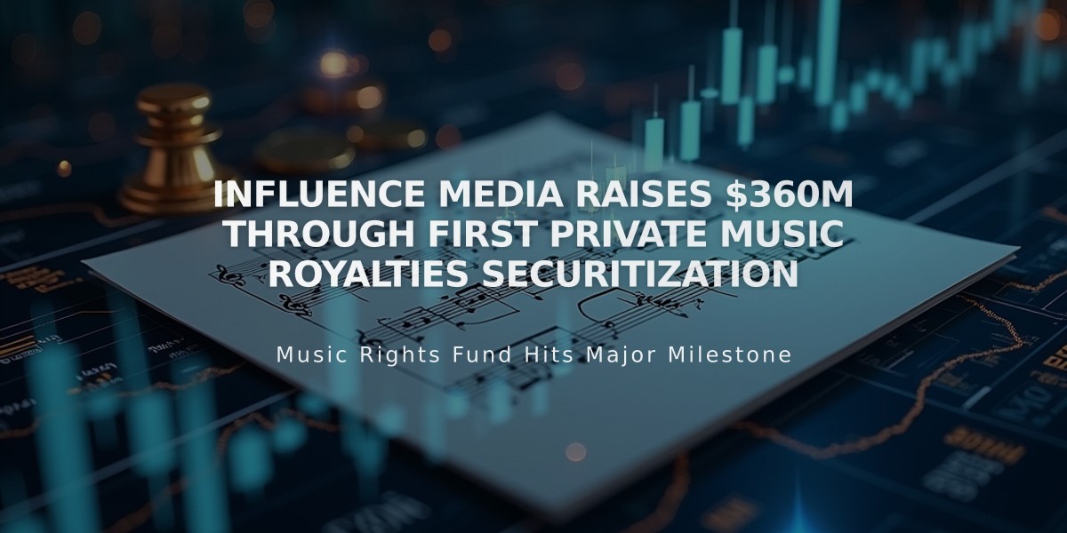 Influence Media Raises $360M Through First Private Music Royalties Securitization