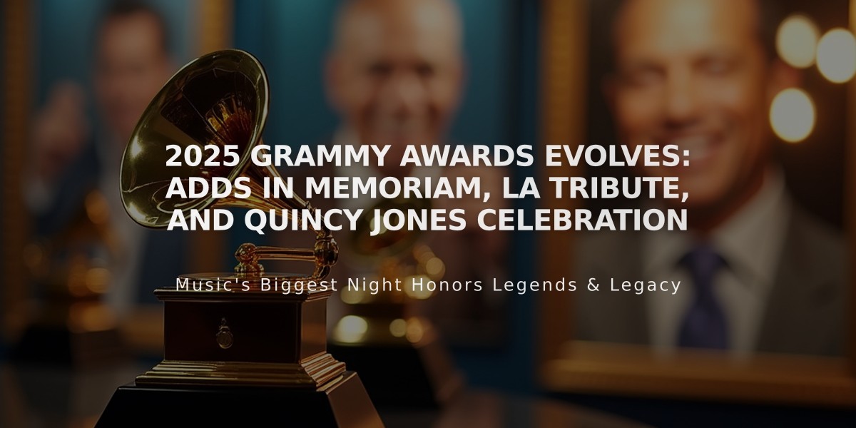 2025 Grammy Awards Evolves: Adds In Memoriam, LA Tribute, and Quincy Jones Celebration