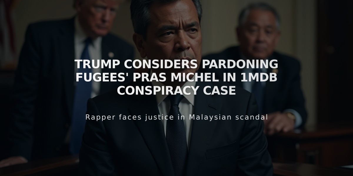 Trump Considers Pardoning Fugees' Pras Michel in 1MDB Conspiracy Case