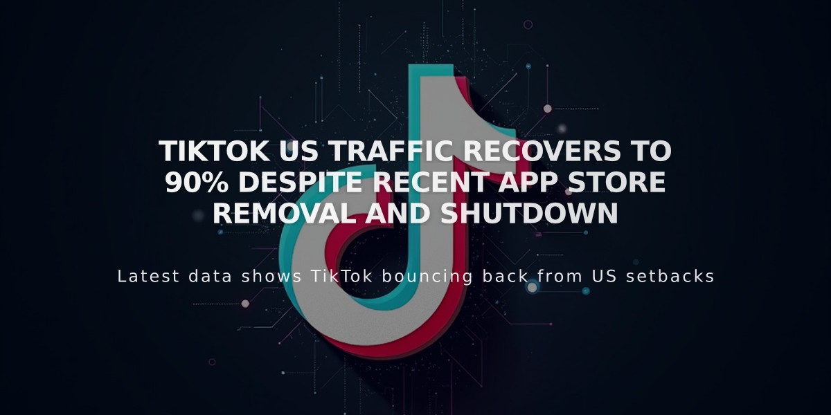 TikTok US Traffic Recovers to 90% Despite Recent App Store Removal and Shutdown