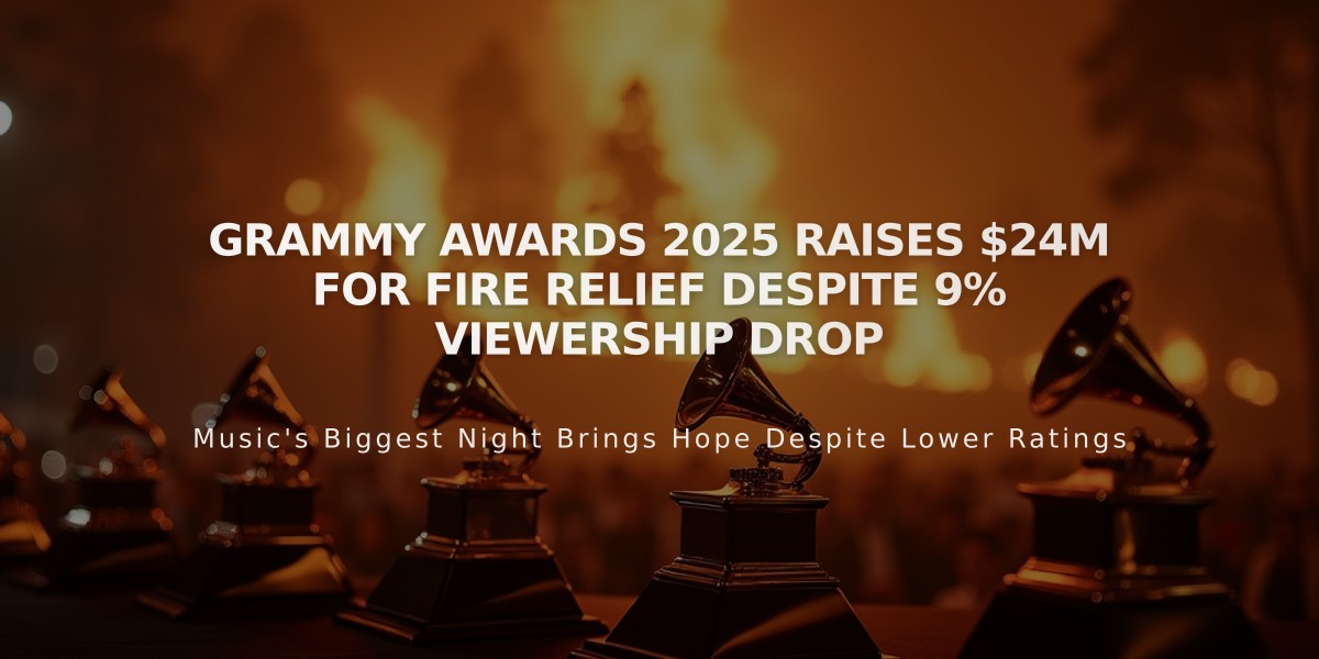 Grammy Awards 2025 Raises $24M for Fire Relief Despite 9% Viewership Drop