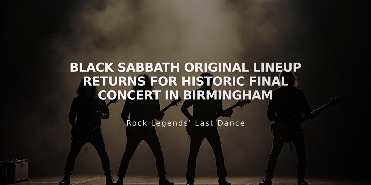 Black Sabbath Original Lineup Returns for Historic Final Concert in Birmingham