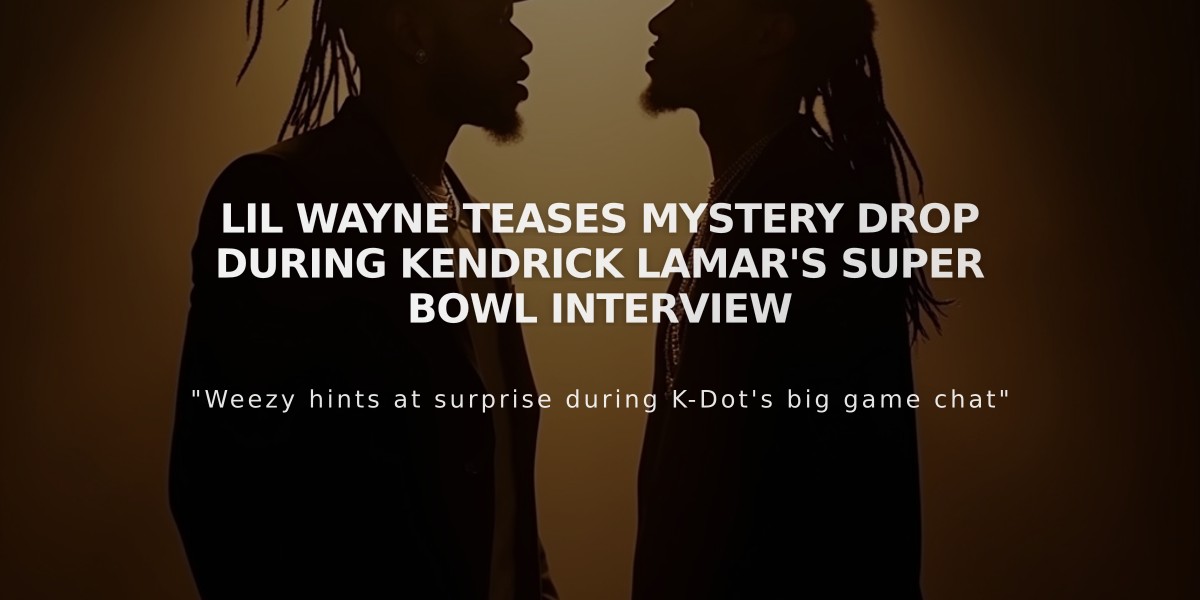 Lil Wayne Teases Mystery Drop During Kendrick Lamar's Super Bowl Interview