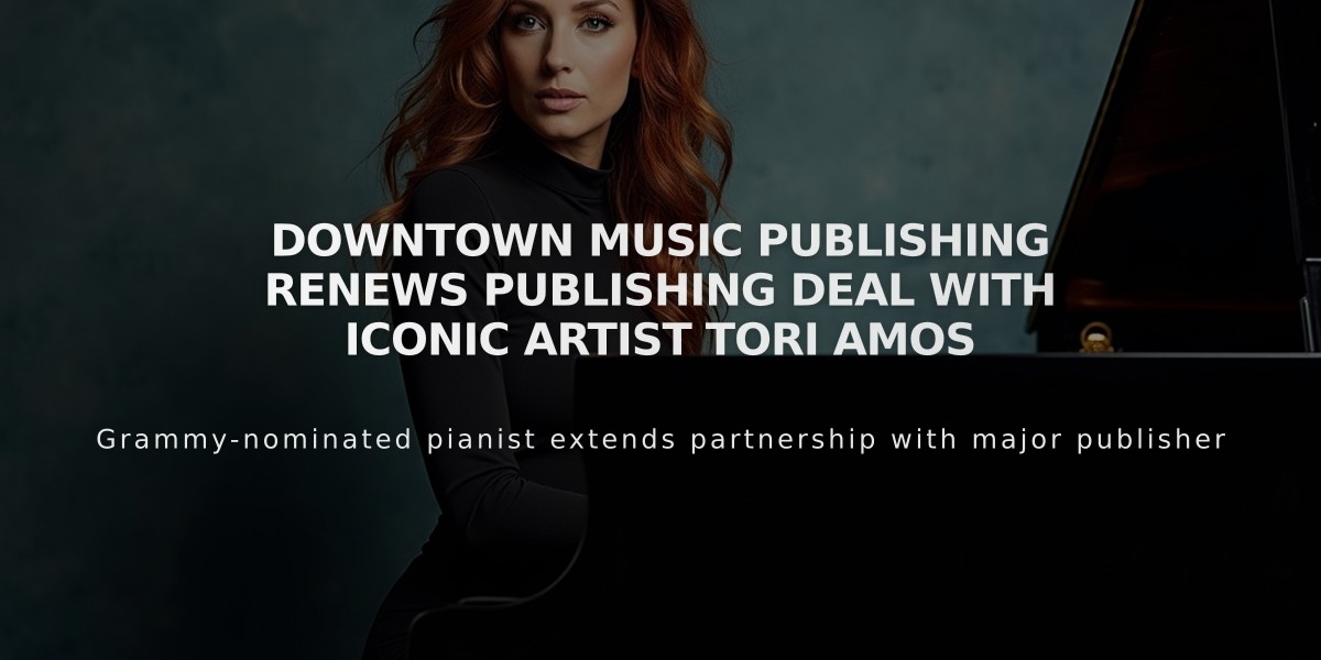 Downtown Music Publishing Renews Publishing Deal with Iconic Artist Tori Amos