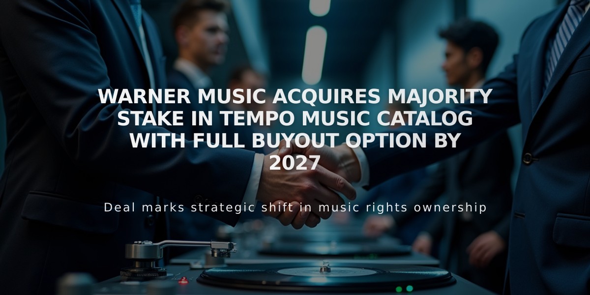 Warner Music Acquires Majority Stake in Tempo Music Catalog with Full Buyout Option by 2027