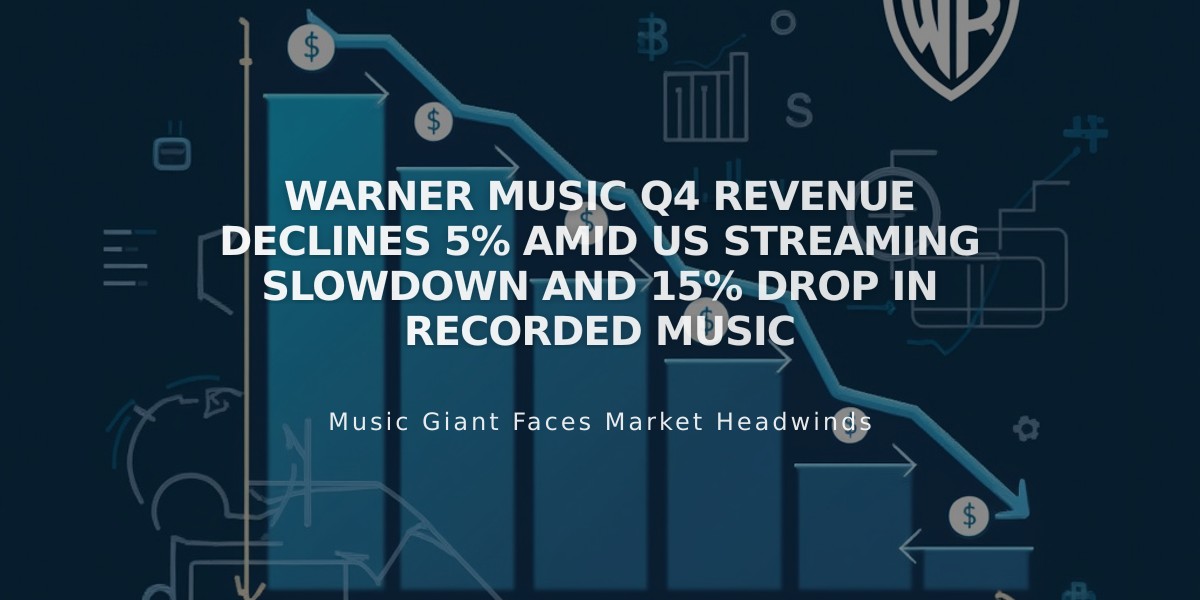 Warner Music Q4 Revenue Declines 5% Amid US Streaming Slowdown and 15% Drop in Recorded Music