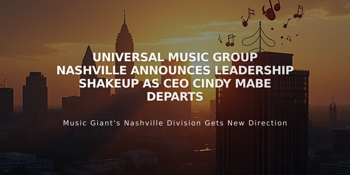 Universal Music Group Nashville Announces Leadership Shakeup as CEO Cindy Mabe Departs