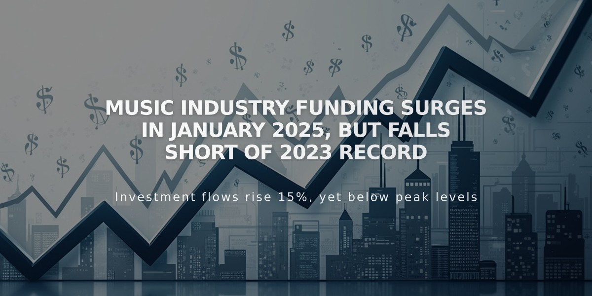 Music Industry Funding Surges in January 2025, But Falls Short of 2023 Record