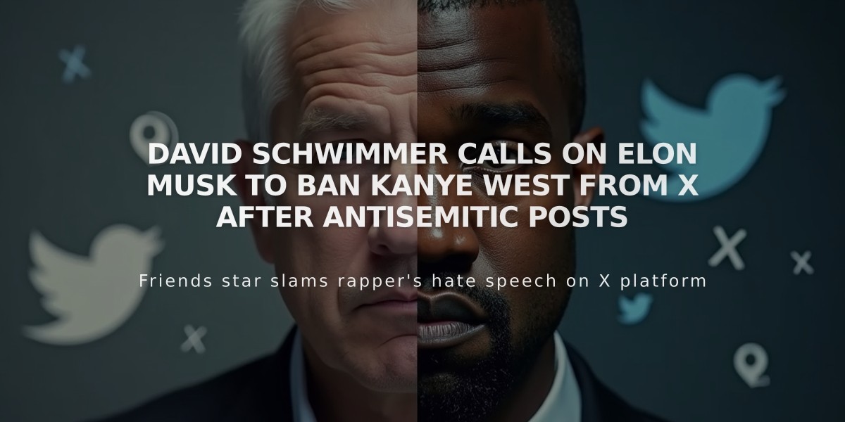 David Schwimmer Calls on Elon Musk to Ban Kanye West From X After Antisemitic Posts