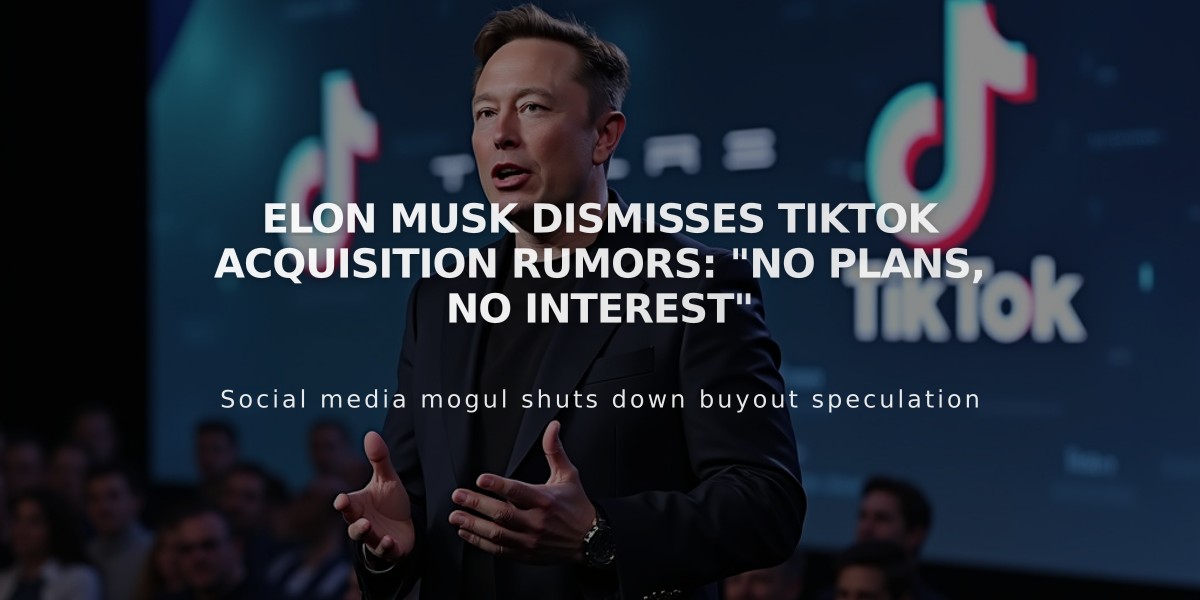 Elon Musk Dismisses TikTok Acquisition Rumors: "No Plans, No Interest"