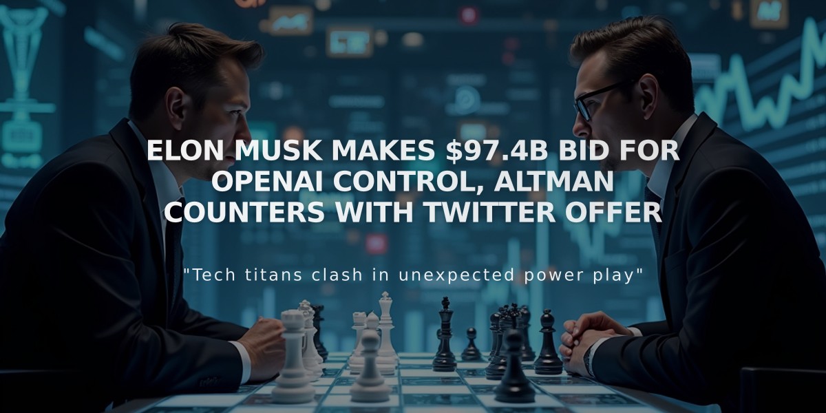 Elon Musk Makes $97.4B Bid for OpenAI Control, Altman Counters with Twitter Offer