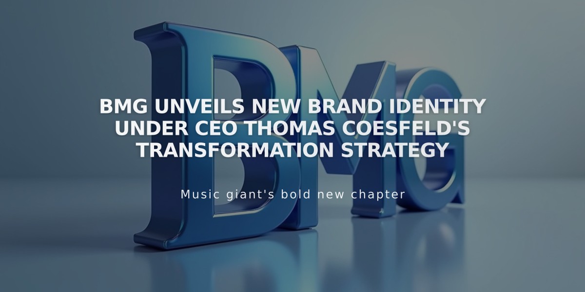 BMG Unveils New Brand Identity Under CEO Thomas Coesfeld's Transformation Strategy