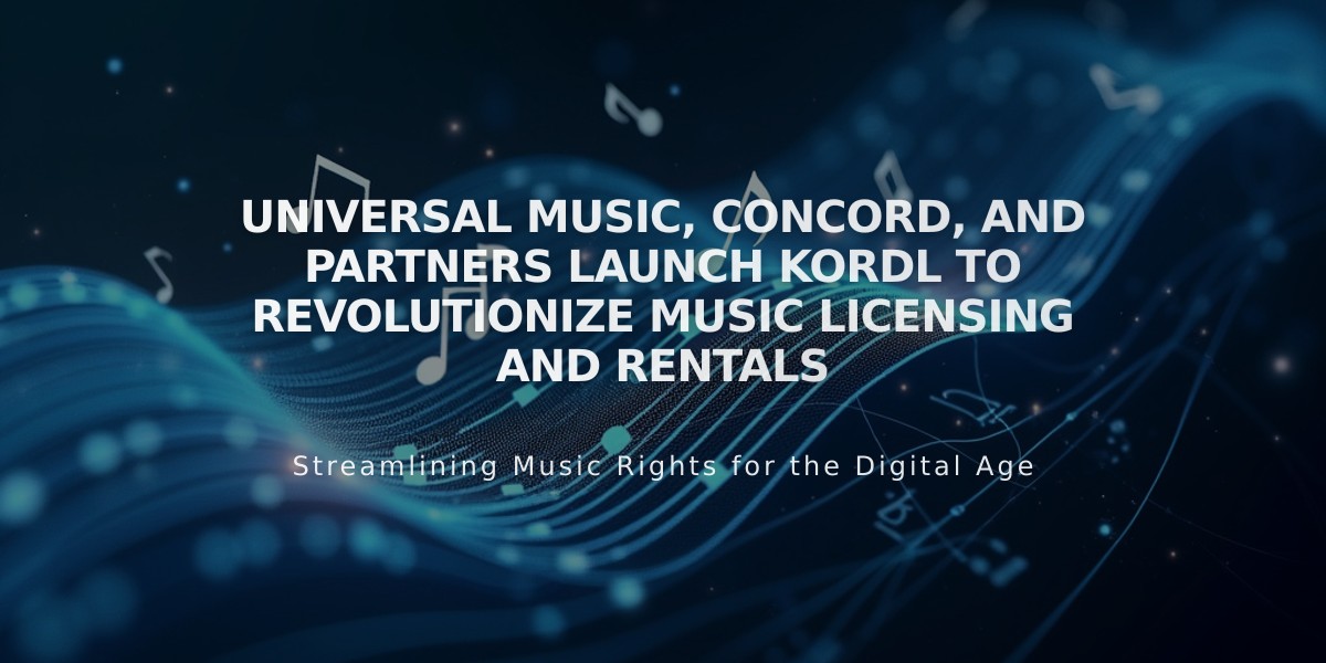 Universal Music, Concord, and Partners Launch Kordl to Revolutionize Music Licensing and Rentals