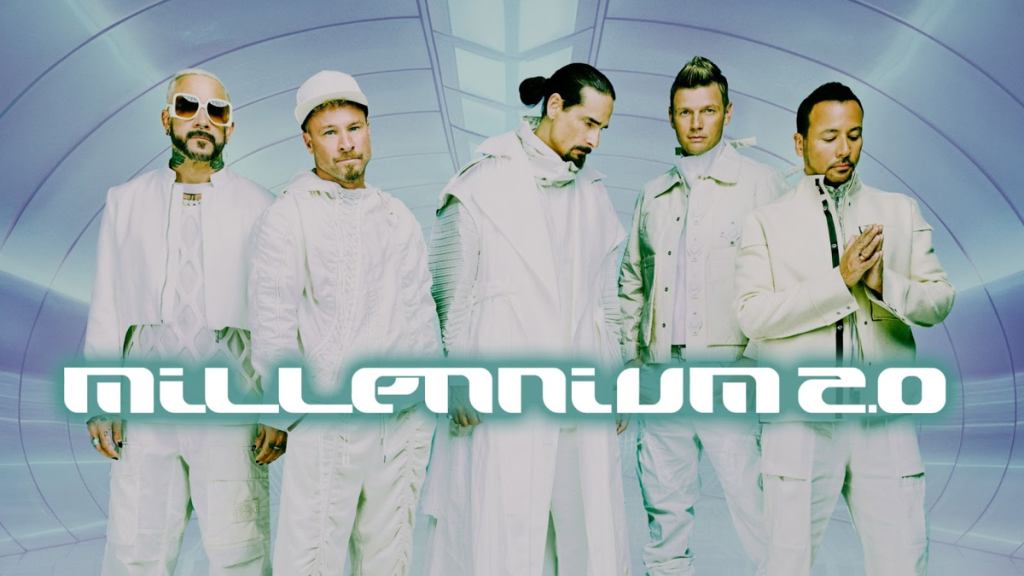 Backstreet Boys in white outfits