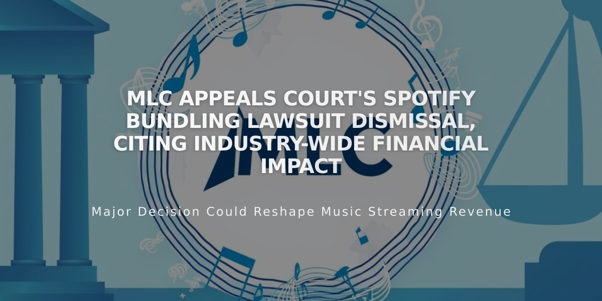 MLC Appeals Court's Spotify Bundling Lawsuit Dismissal, Citing Industry-Wide Financial Impact