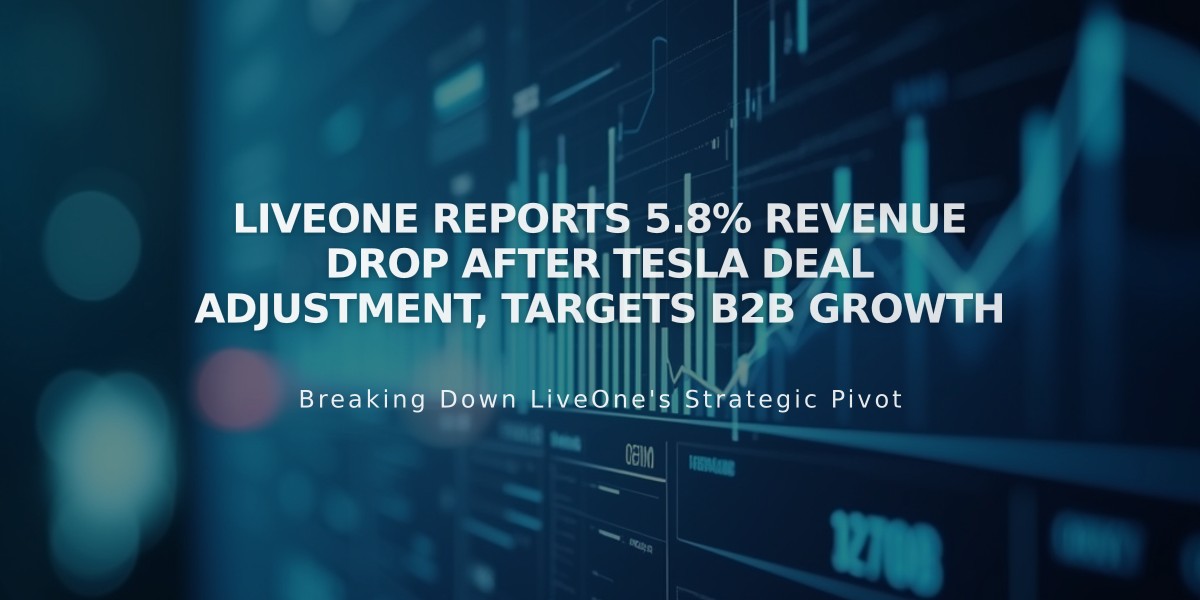 LiveOne Reports 5.8% Revenue Drop After Tesla Deal Adjustment, Targets B2B Growth