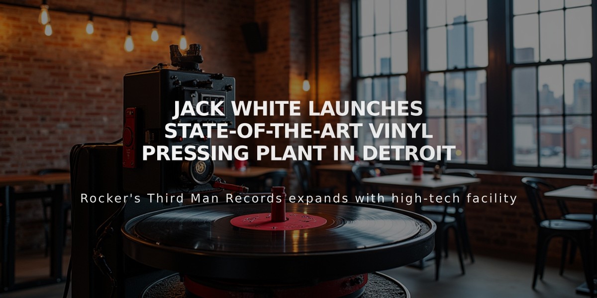 Jack White Launches State-of-the-Art Vinyl Pressing Plant in Detroit