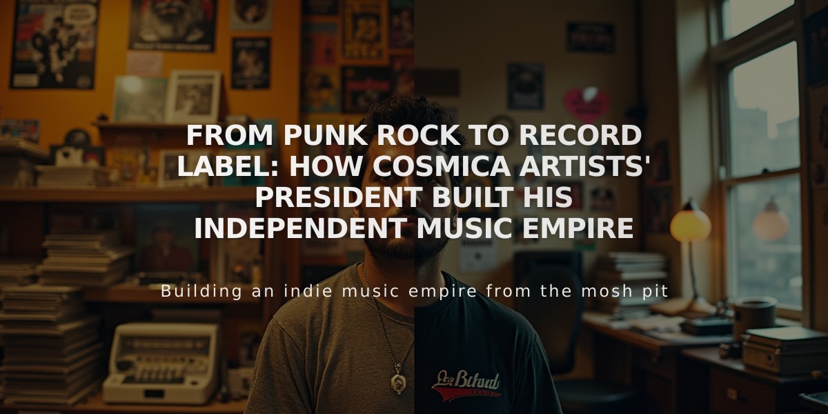 From Punk Rock to Record Label: How Cosmica Artists' President Built His Independent Music Empire