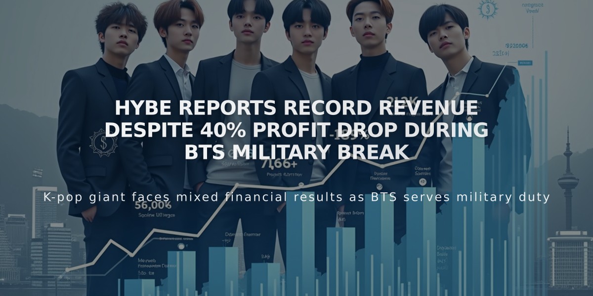 Hybe Reports Record Revenue Despite 40% Profit Drop During BTS Military Break