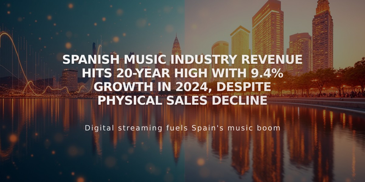 Spanish Music Industry Revenue Hits 20-Year High With 9.4% Growth in 2024, Despite Physical Sales Decline