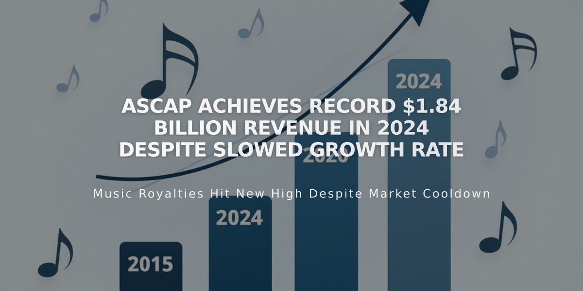 ASCAP Achieves Record $1.84 Billion Revenue in 2024 Despite Slowed Growth Rate