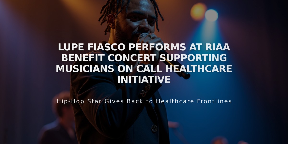 Lupe Fiasco Performs at RIAA Benefit Concert Supporting Musicians On Call Healthcare Initiative