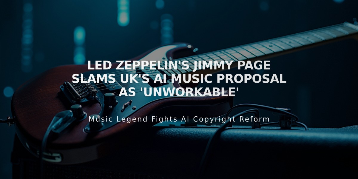 Led Zeppelin's Jimmy Page Slams UK's AI Music Proposal as 'Unworkable'