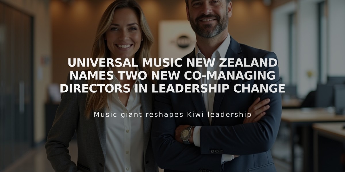 Universal Music New Zealand Names Two New Co-Managing Directors in Leadership Change