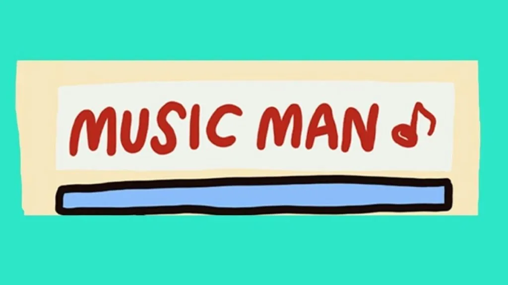 Music Man logo with musical notes