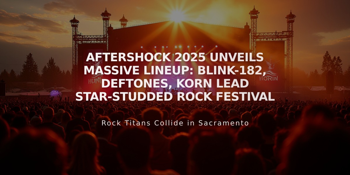 Aftershock 2025 Unveils Massive Lineup: Blink-182, Deftones, Korn Lead Star-Studded Rock Festival